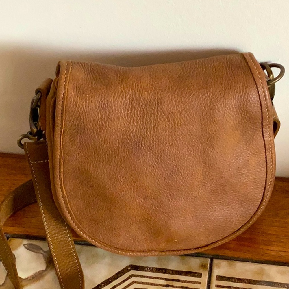 Roots tribe leather crossbody bag